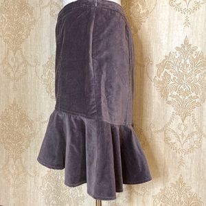 Garnet Hill Amethyst Velvet Ruffle Skirt 4P